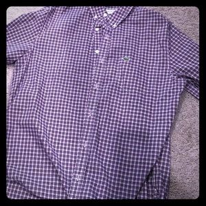 Lacoste Button Down 42 (L) Brown/Maroon